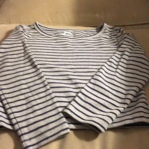 JCrew Ling sleeve midriff striped shirt